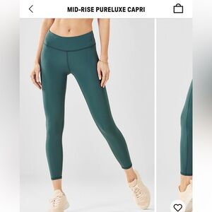 Fabletics Teal Cropped Leggings, Woman’s Medium